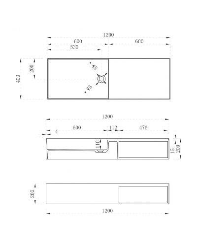 Раковина Abber Stein 120 AS2649-1.2 Белая матовая