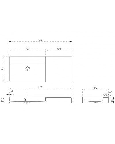 Раковина Abber Stein 120 AS2628 Белая матовая