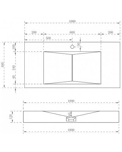 Раковина Abber Stein 100 AS2641 Белая матовая