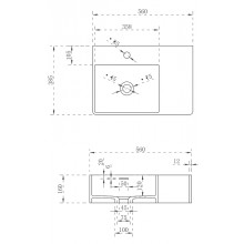 Раковина Abber Stein 56 L AS2644 L Белая матовая