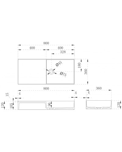Раковина Abber Stein 80 AS2648 Белая матовая