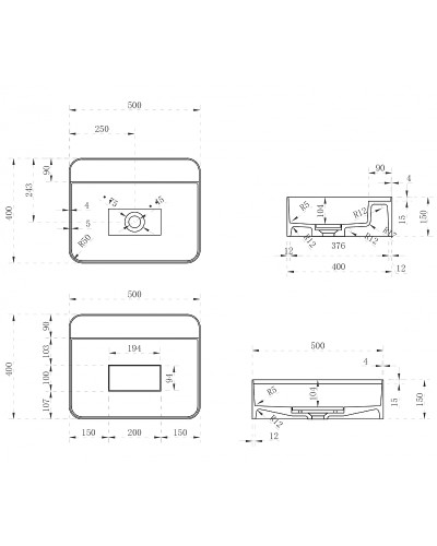 Раковина Abber Stein 50 AS2626 Белая матовая