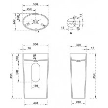 Раковина Abber Stein 50 AS2504-H Белая матовая