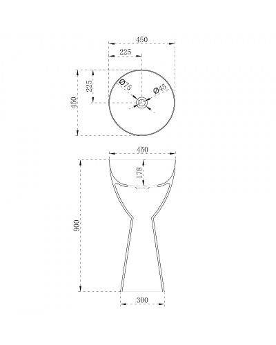 Раковина Abber Stein 45 AS2507 Белая матовая