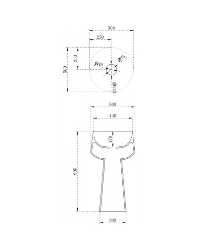 Раковина Abber Stein 50 AS2508 Белая матовая