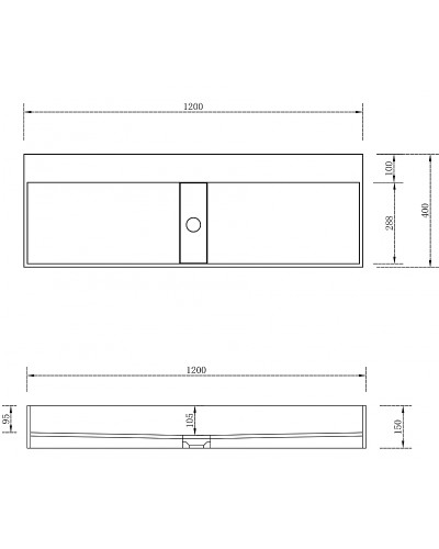Раковина Abber Stein 120 AS2642 Белая матовая