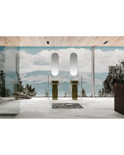 Раковина Abber Kristall 45 AT2702Vesuvian-H Оливковая