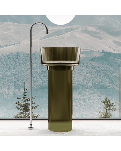 Раковина Abber Kristall 45 AT2702Vesuvian Оливковая