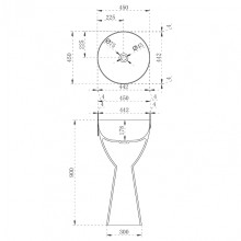 Раковина Abber Kristall 45 AT2703Black-Vesuvian Черная Оливковая