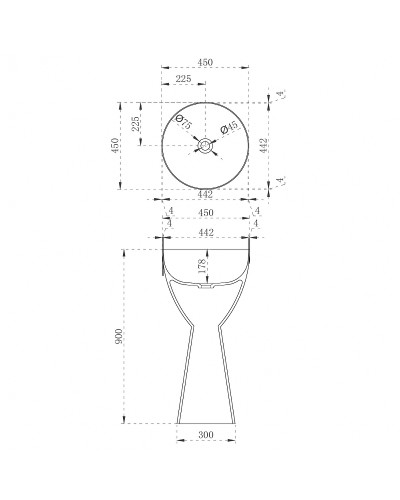 Раковина Abber Kristall 45 AT2703Black-Vesuvian Черная Оливковая