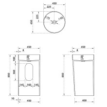 Раковина Abber Stein 45 AS2506-H Белая матовая