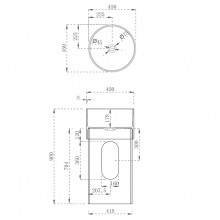 Раковина Abber Kristall 45 AT2701Rubin-H Красная