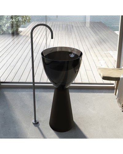 Раковина Abber Kristall 45 AT2703Onyx-Black Черная глянцевая Черная матовая