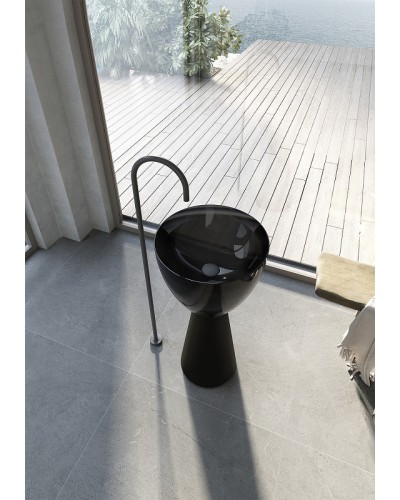 Раковина Abber Kristall 45 AT2703Onyx-Black Черная глянцевая Черная матовая