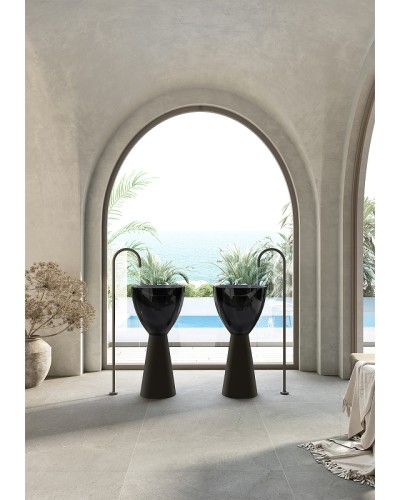 Раковина Abber Kristall 45 AT2703Onyx-Black Черная глянцевая Черная матовая