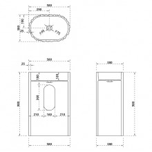 Раковина Abber Stein 58 AS2551-H Белая матовая