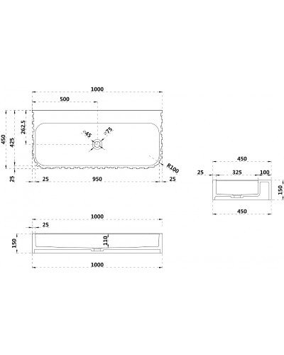 Раковина Abber Stein 100 AS2652-1.0 Белая матовая