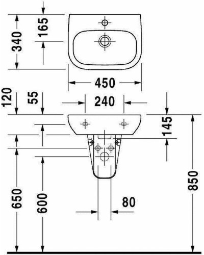 Раковина Duravit D-code 45 07054500002 Белая