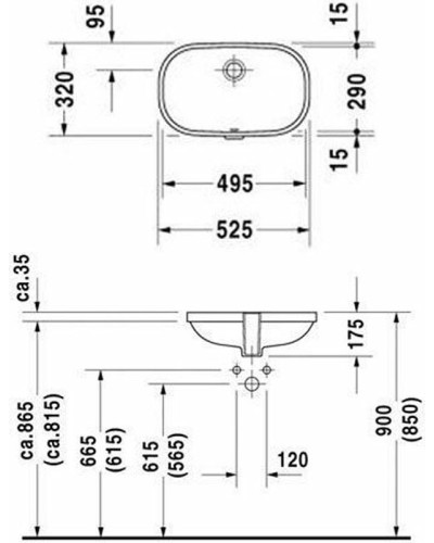 Раковина Duravit D-code 53 0338490000 Белый