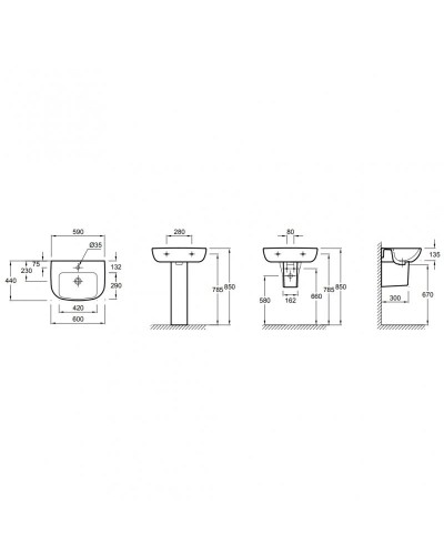 Раковина Jacob Delafon Odeon Up 60 E4700-00 Белая