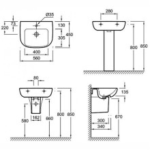 Раковина Jacob Delafon Odeon Up 56 E4737-00 Белая