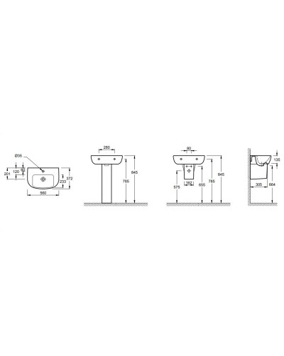 Раковина Jacob Delafon Odeon Up 56 E4755-00 Белая