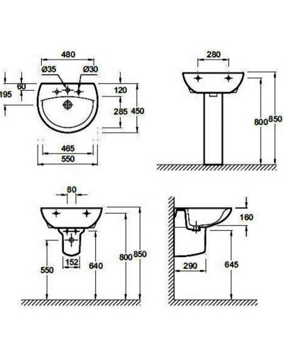 Раковина Jacob Delafon Patio 55 E4158NG-00 Белая
