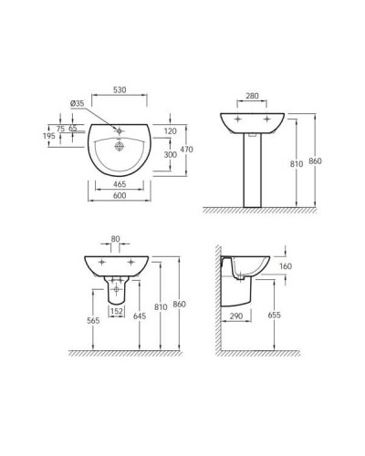Раковина Jacob Delafon Patio 60 E4159NG-00 Белая