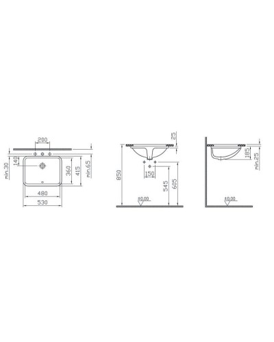 Раковина Vitra S 50 53 5339B003-0012 Белая