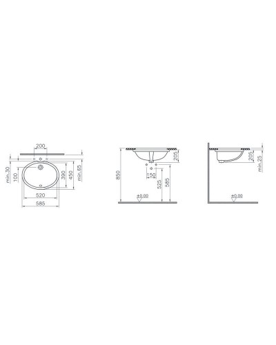 Раковина Vitra Arkitekt 59 6069B003-0012 Белая