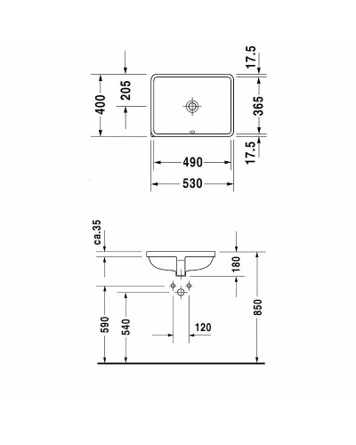 Раковина Duravit Starck 3 53 0305490000 Белая