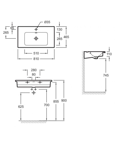 Раковина Jacob Delafon Vox 80 EXAE112-00 Белая