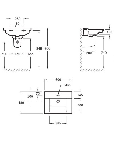 Раковина Jacob Delafon Struktura 60 EXI112-00 Белая