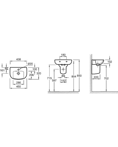 Раковина Jacob Delafon Odeon Up 45 E4760-00 Белая