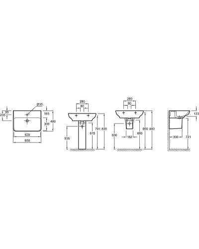 Раковина Jacob Delafon Struktura 65 EGC112-00 Белая