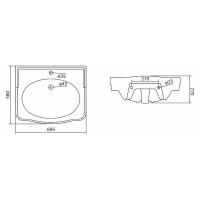 Раковина BelBagno Boheme 70 BB115L Белая