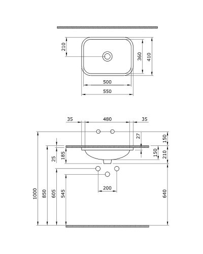 Раковина Bocchi Scala Arch 55 1006-001-0125 Белая глянцевая