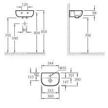 Раковина Jacob Delafon Odeon Up 36 E4761-00 Белая