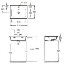 Раковина Jacob Delafon Vox 60 EXAF112-00 Белая