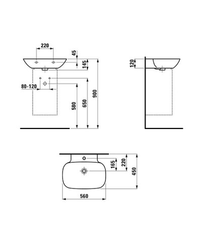 Раковина Laufen Ino 56 8.1030.2.000.104.1 Белая