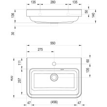 Раковина Ravak Be Happy II 55 XJA01155000 Белая