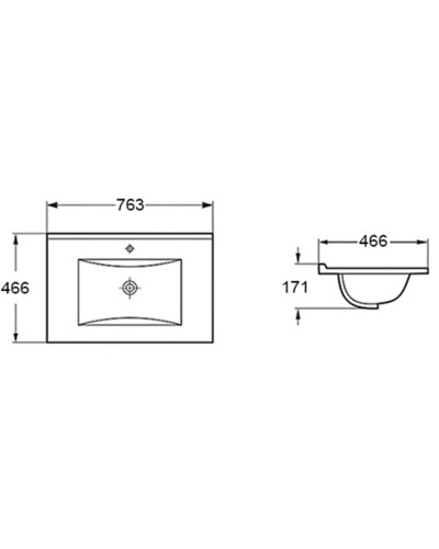 Раковина 76,3х46,6 см Vincea VBS-13975MB