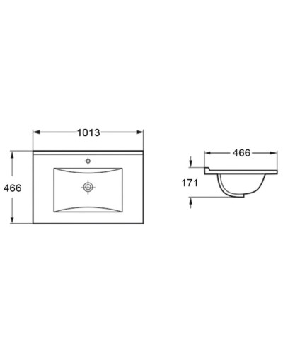 Раковина 101,3х46,6 см Vincea VBS-13100MA