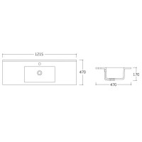 Раковина 121,5х47 см Vincea VBS-13120MB
