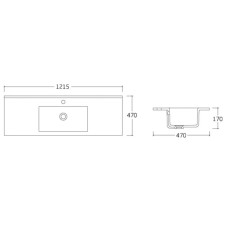 Раковина 121,5х47 см Vincea VBS-13120MB
