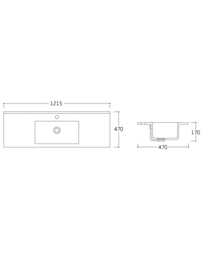 Раковина 121,5х47 см Vincea VBS-13120MB
