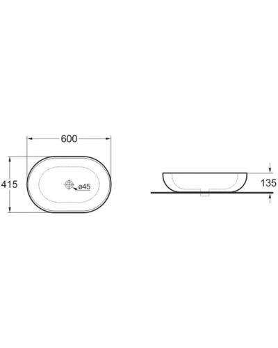 Раковина 60х41,5 см Vincea VBS-113MA