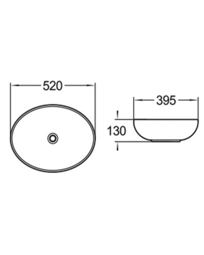 Раковина 52х39,5 см Vincea VBS-51552