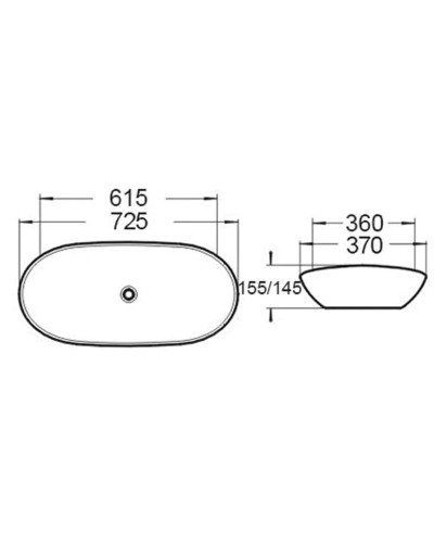 Раковина 72,5х37 см Vincea VBS-508MB