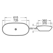 Раковина 72,5х37 см Vincea VBS-508MA